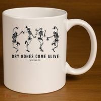 Dancing Skeleton Dry Bones Come Alive Christian Halloween 11oz C Handle Ceramic Mug thumb 3