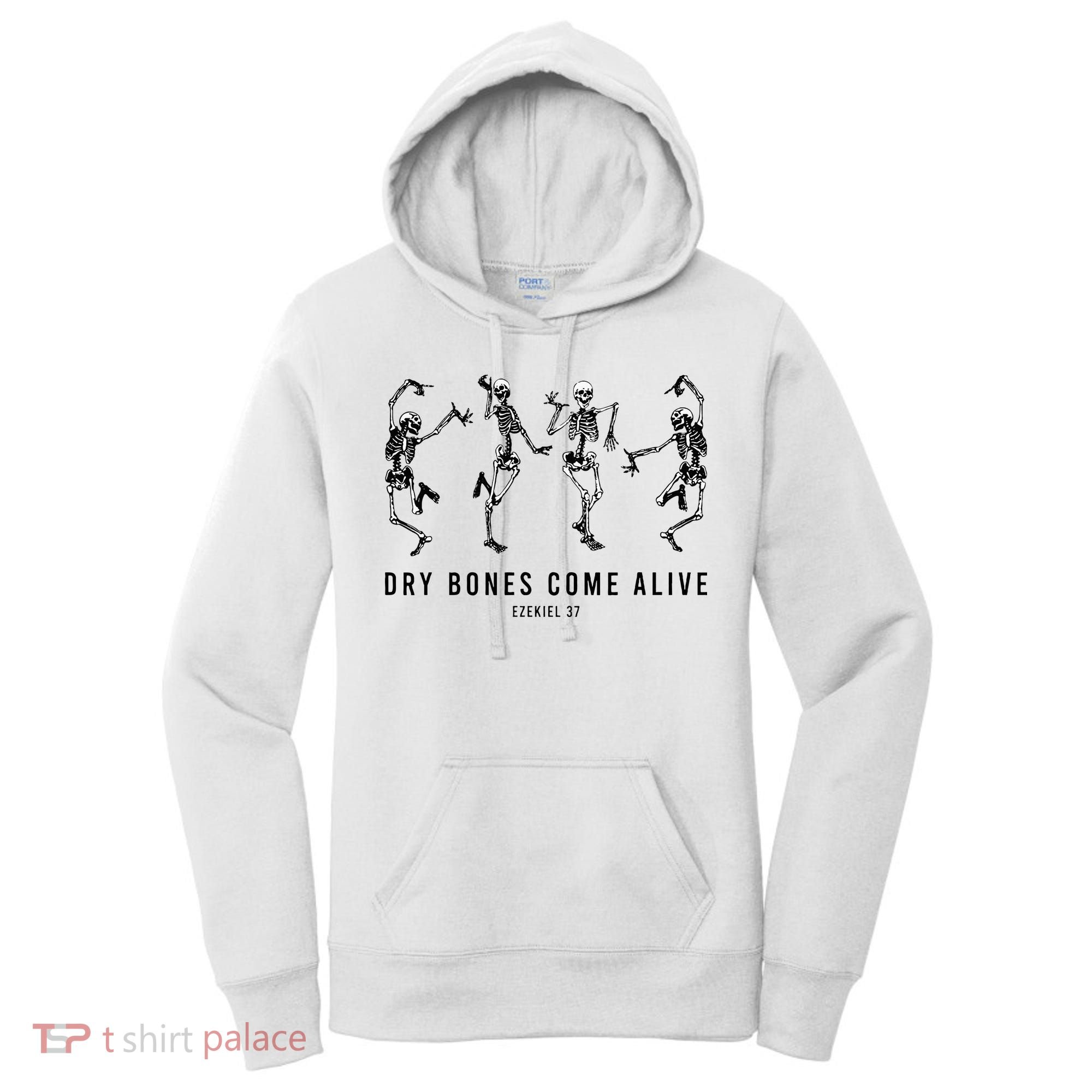 Dancing Skeleton Dry Bones Come Alive Christian Halloween Women's Hoodie