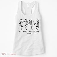 Dancing Skeleton Dry Bones Come Alive Christian Halloween Women's Tank Top thumb 0