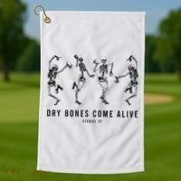 Dancing Skeleton Dry Bones Come Alive Christian Halloween Golf Towel thumb 1