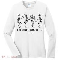 Dancing Skeleton Dry Bones Come Alive Christian Halloween Women's Long Sleeve Shirt thumb 0