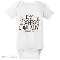 Dancing Skeleton Dry Bones Come Alive Halloween Christian Baby Bodysuit thumb 0