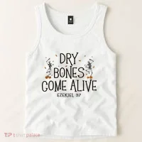 Dancing Skeleton Dry Bones Come Alive Halloween Christian Tank Top thumb 2