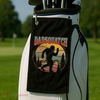 Dad Sasquatch Dadsquatch Bigfoot Hiking Golf Towel thumb 2