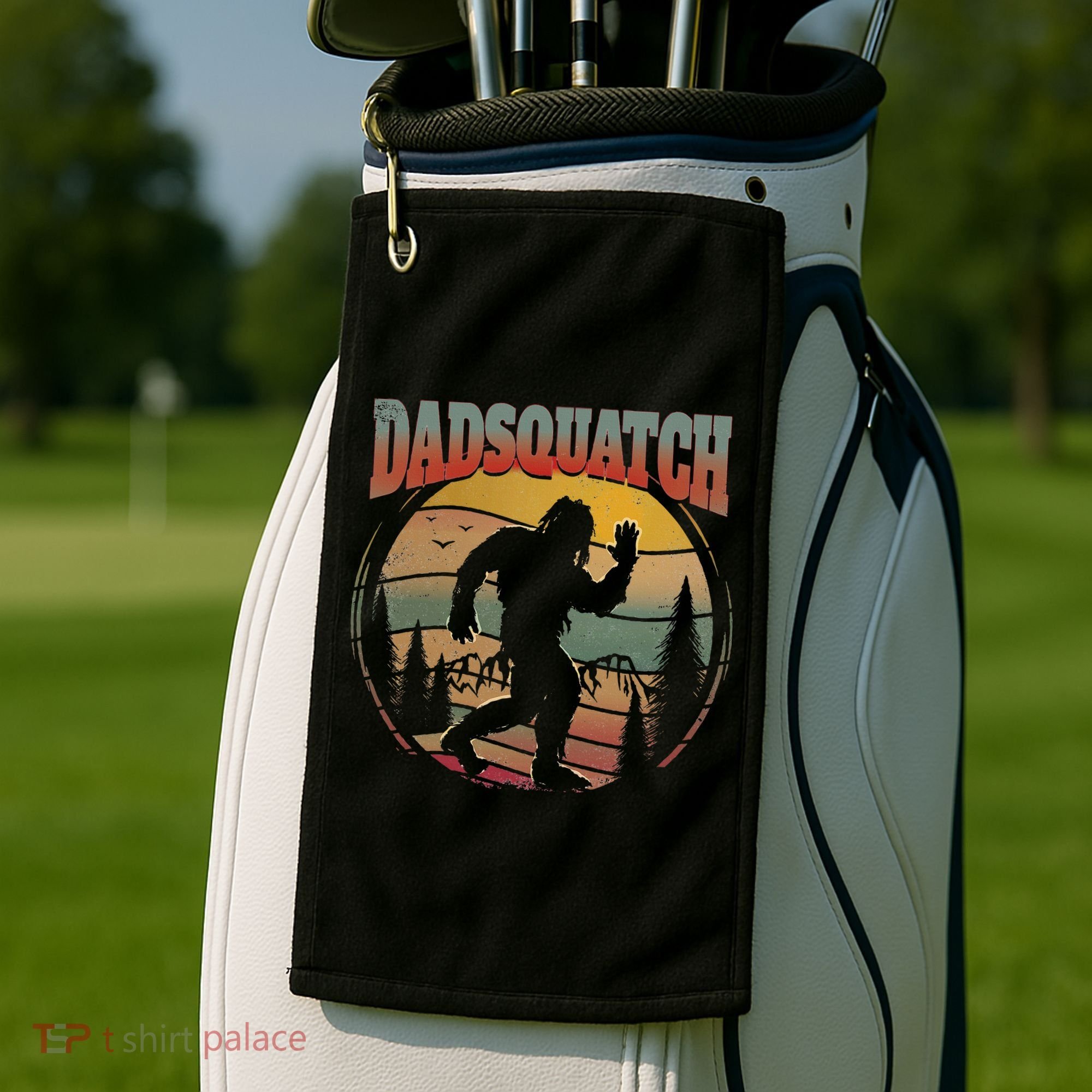 Dad Sasquatch Dadsquatch Bigfoot Hiking Golf Towel