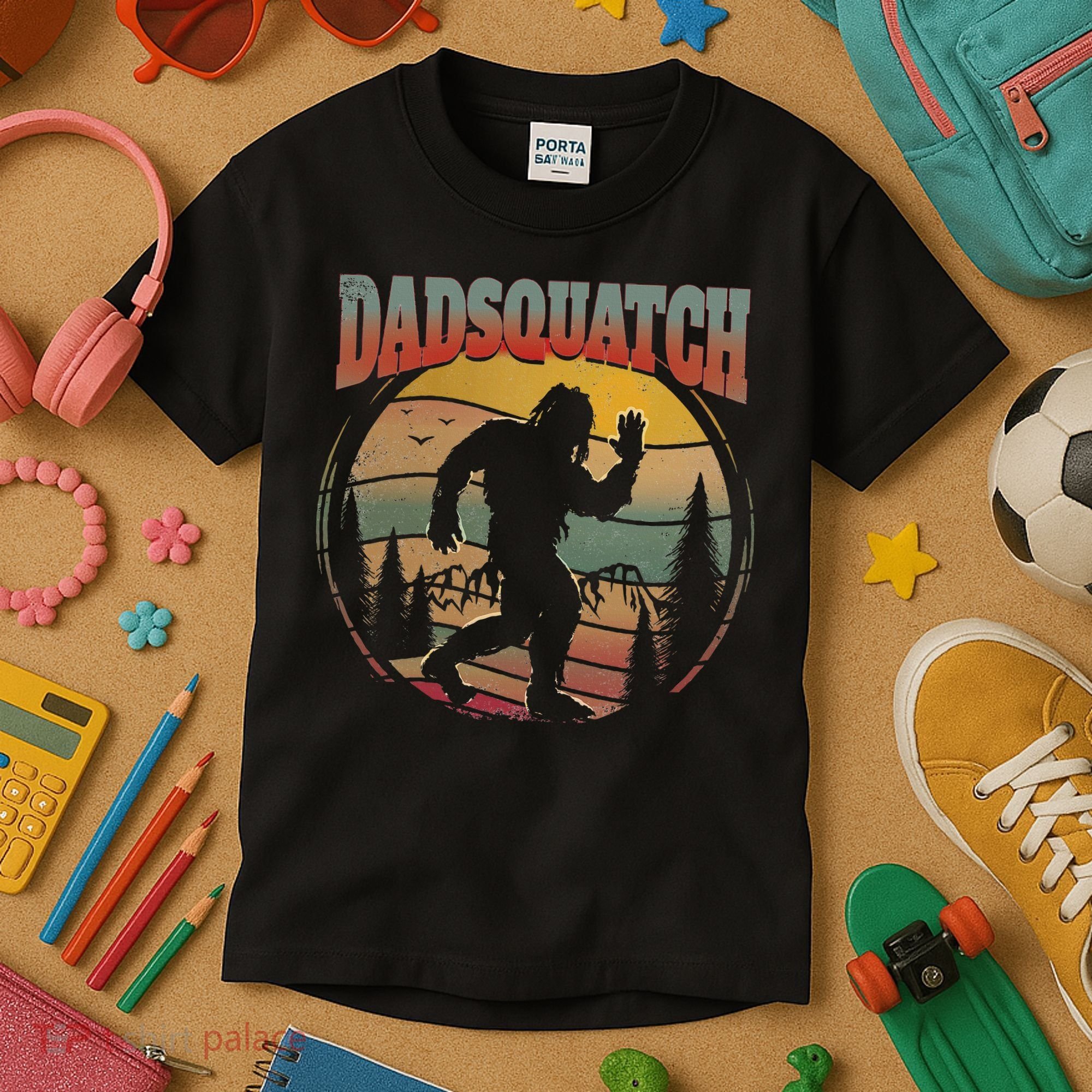 Dad Sasquatch Dadsquatch Bigfoot Hiking Kids T-Shirt