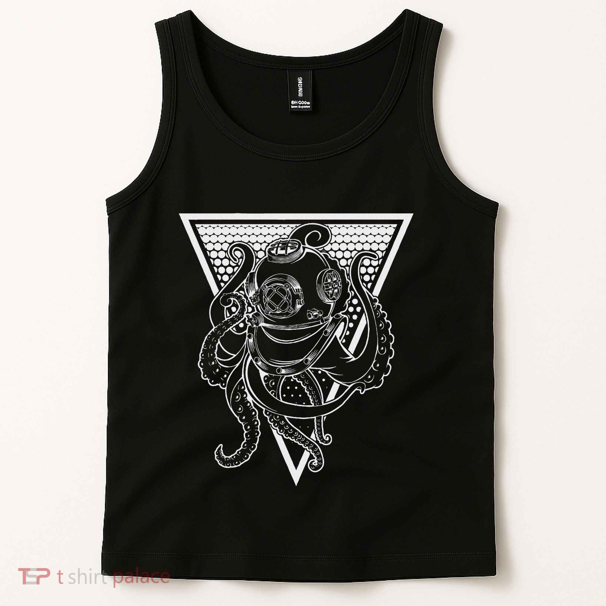 Deep Sea Diving Helmet Kraken Octopus Underwater Diver Gift Tank Top