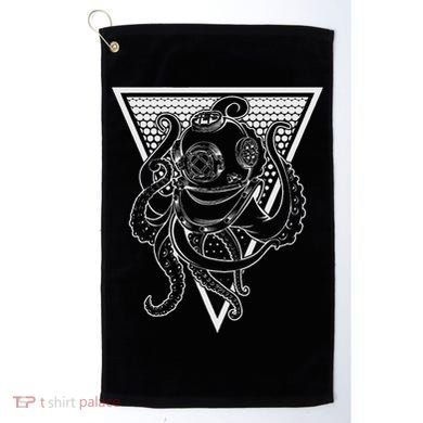 Deep Sea Diving Helmet Kraken Octopus Underwater Diver Gift Golf Towel