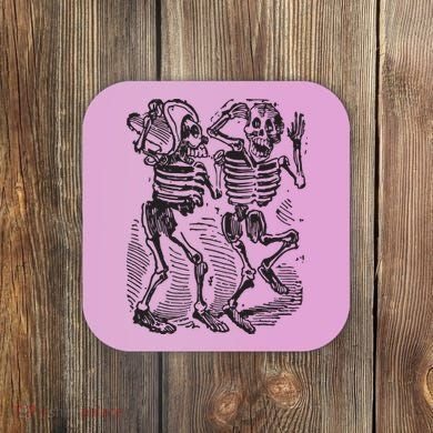 Dancing Skeletons Day Of Dead Dia De Los Muertos Coaster
