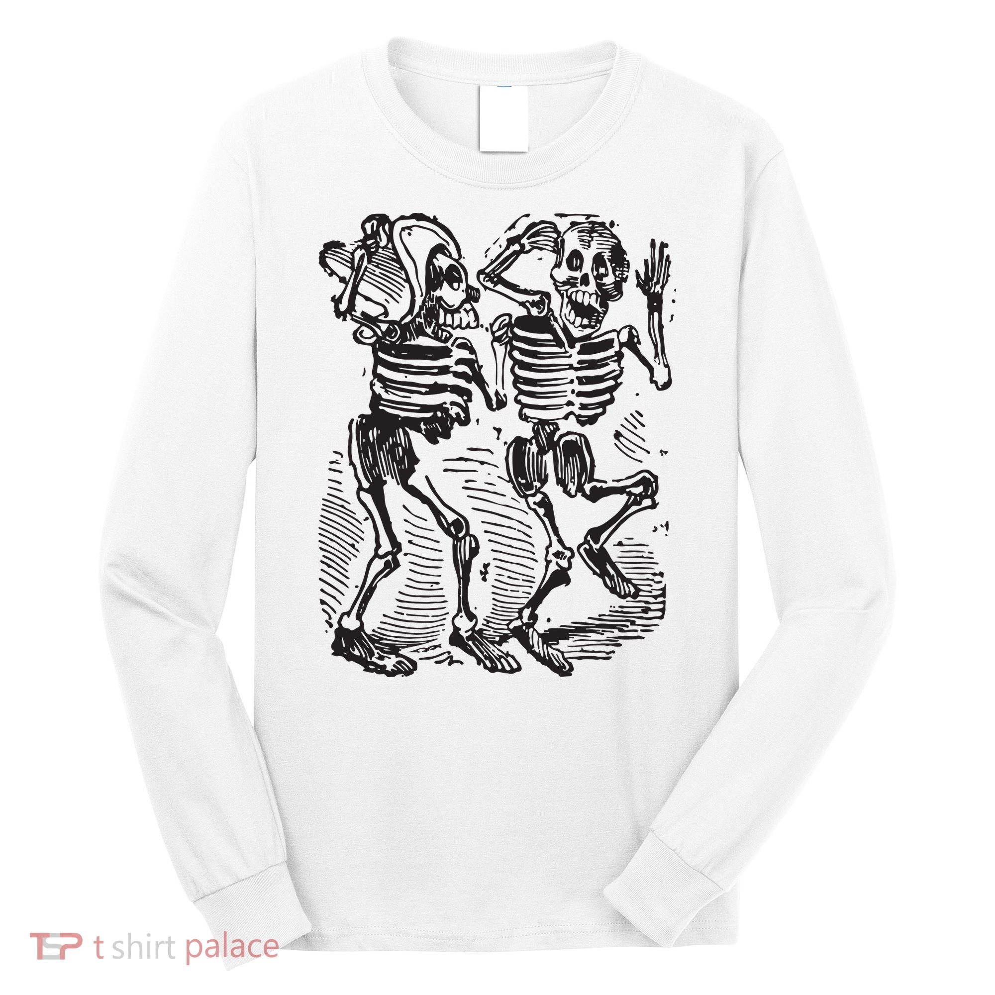 Dancing Skeletons Day Of Dead Dia De Los Muertos Long Sleeve Shirt