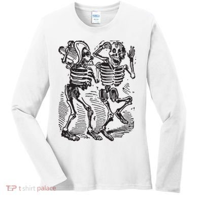 Dancing Skeletons Day Of Dead Dia De Los Muertos Women's Long Sleeve Shirt