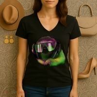 DJ Sloth Women's V-Neck T-Shirt thumb 3
