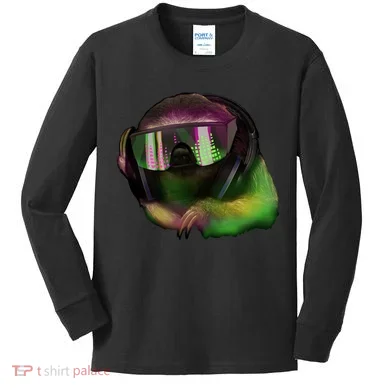 DJ Sloth Kids Long Sleeve Shirt