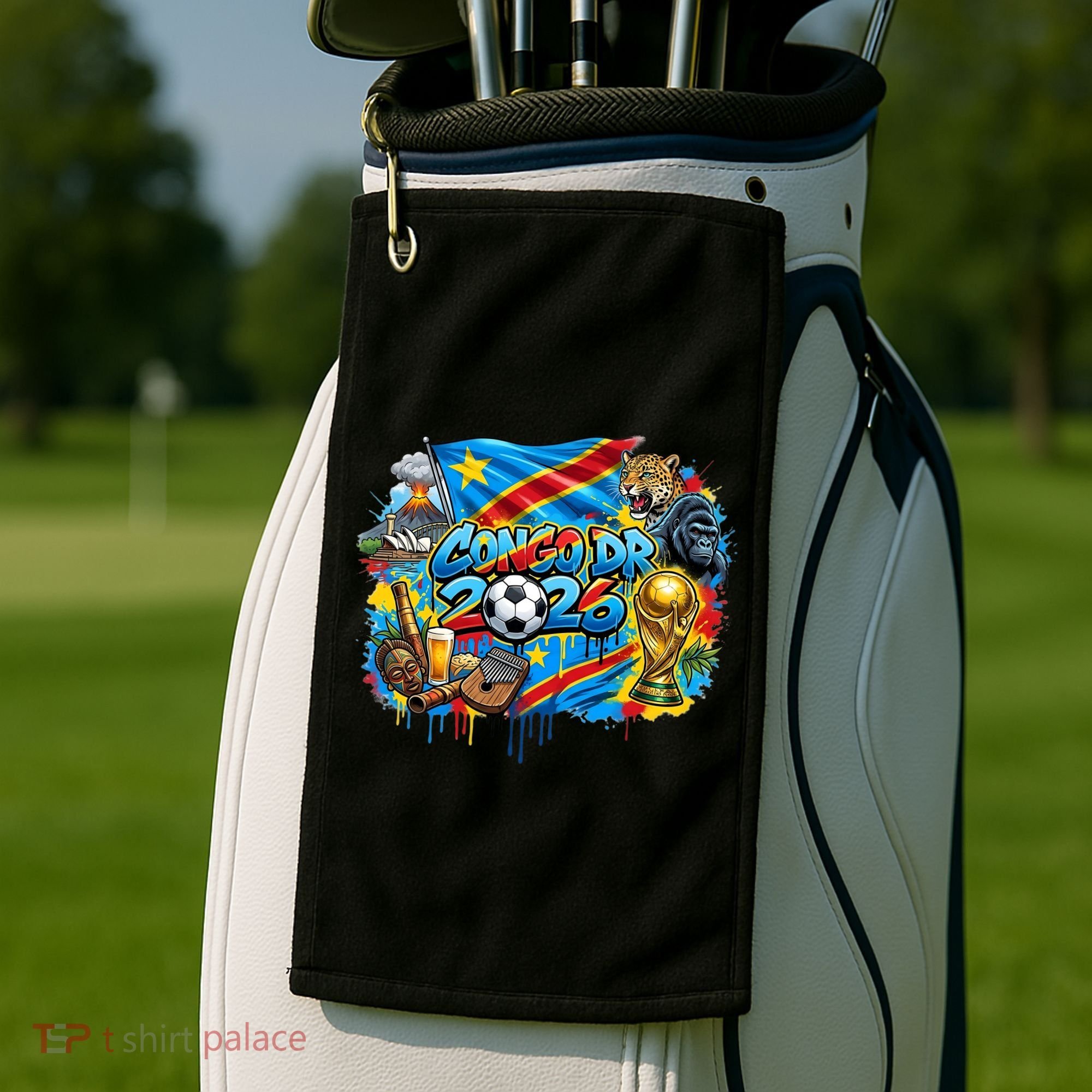 DRC Soccer Democratic Republic Of The Congo Golf Towel