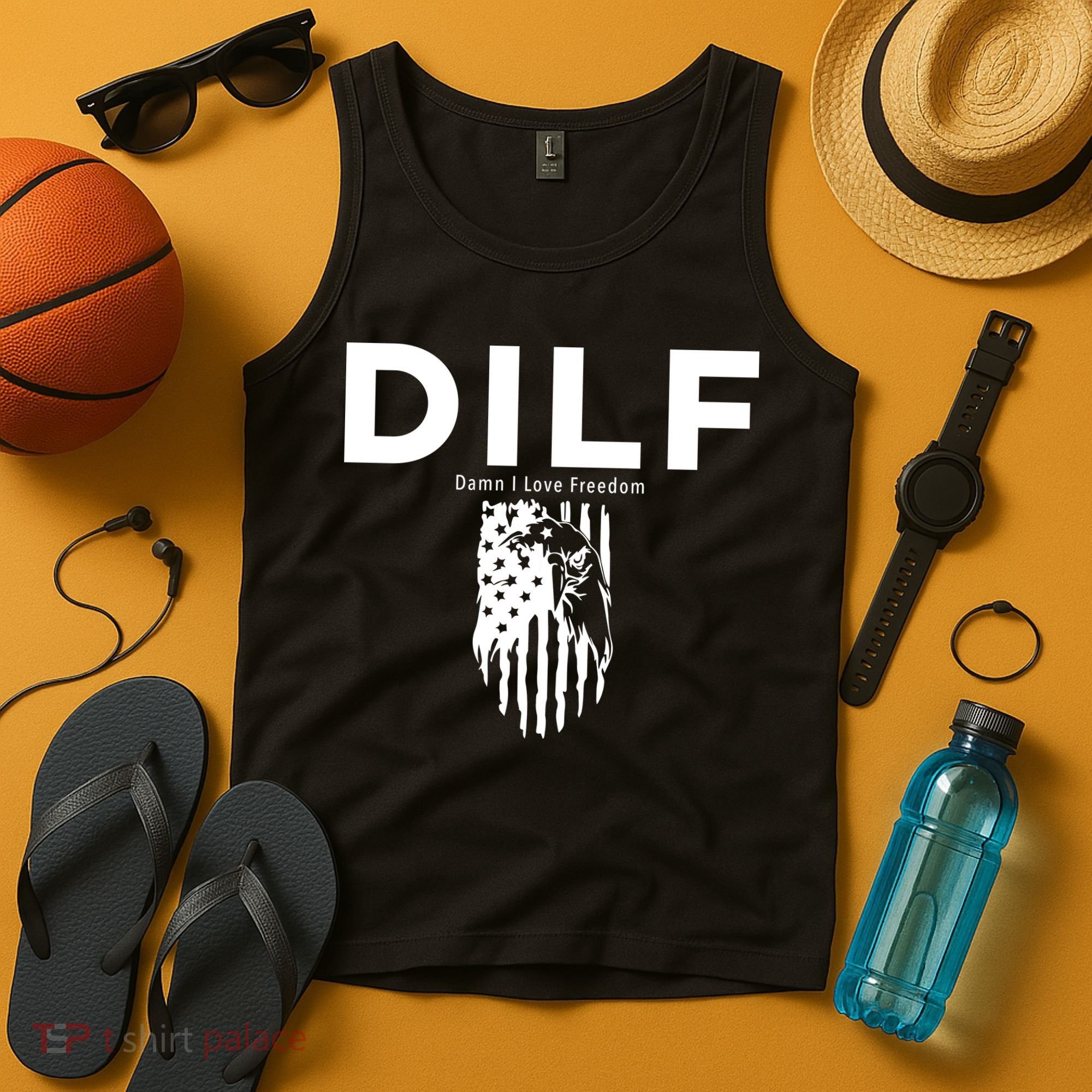 DILF SHIRT (DAMN I LOVE FREEDOM) DAD SHIRT Tank Top