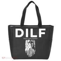 DILF SHIRT (DAMN I LOVE FREEDOM) DAD SHIRT Tote Bag thumb 0
