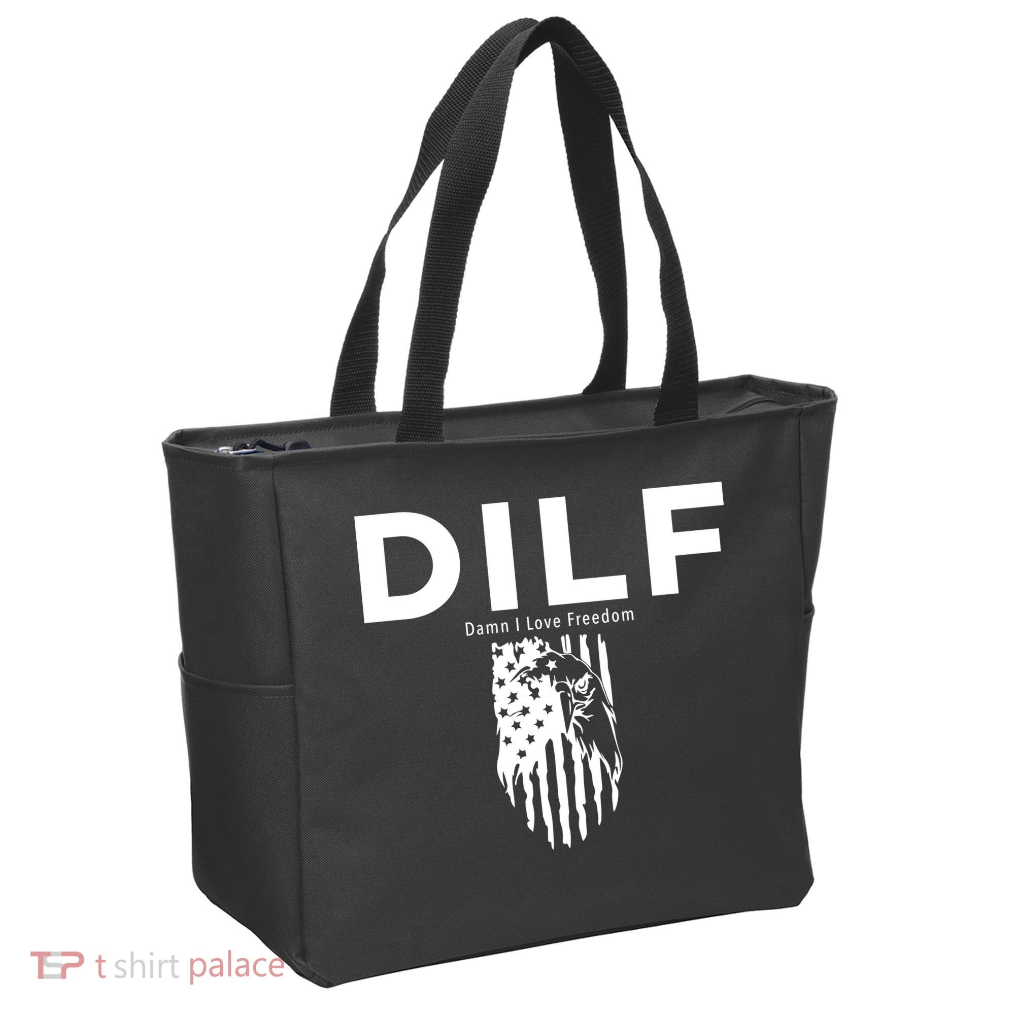 DILF SHIRT (DAMN I LOVE FREEDOM) DAD SHIRT Tote Bag