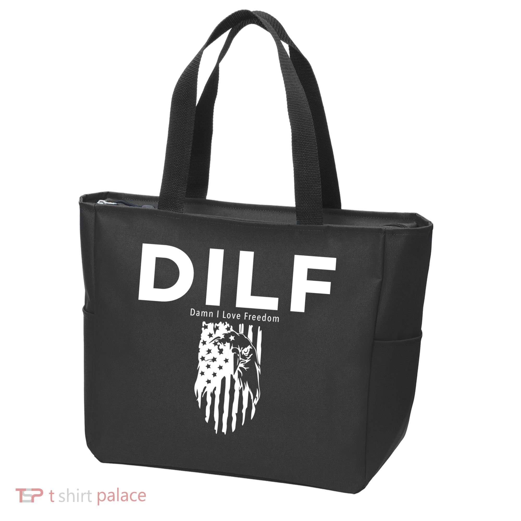 DILF SHIRT (DAMN I LOVE FREEDOM) DAD SHIRT Tote Bag