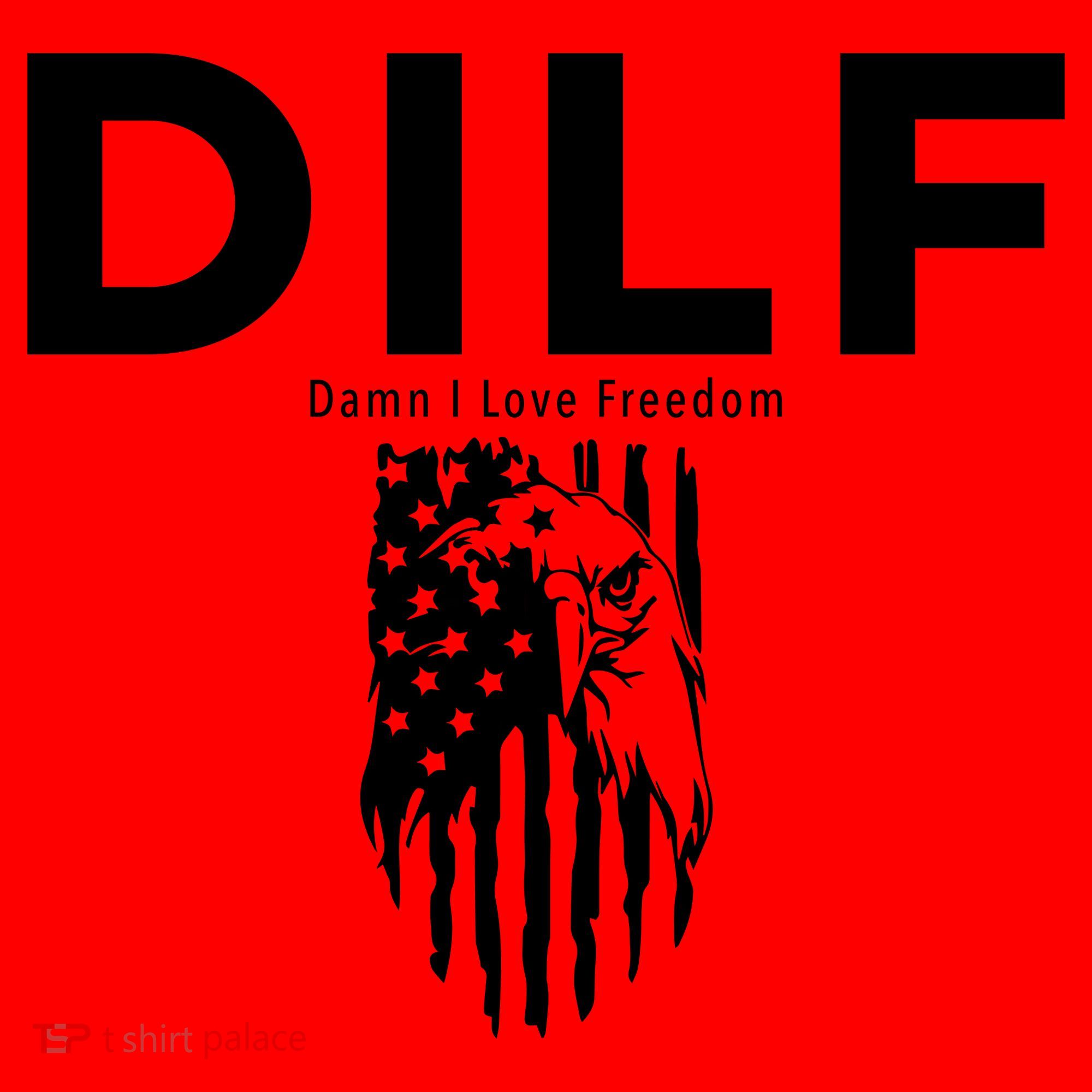 DILF SHIRT (DAMN I LOVE FREEDOM) DAD SHIRT Santa Hat