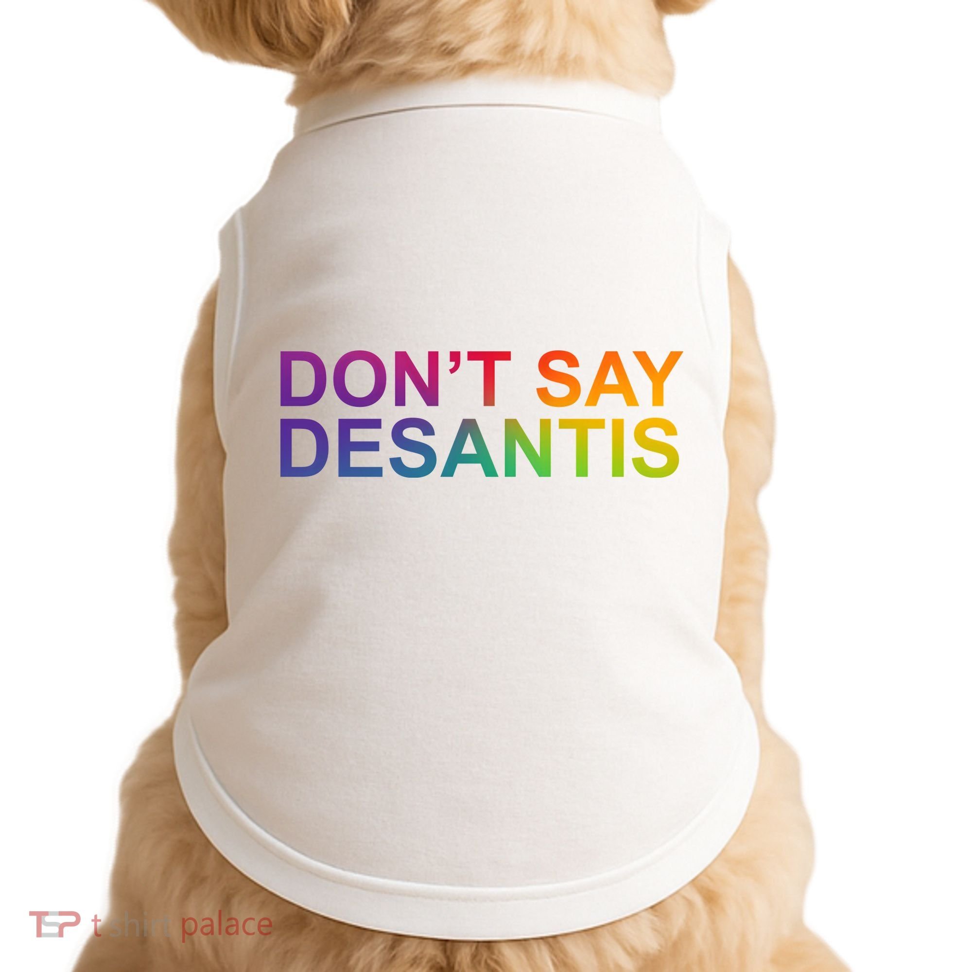 Dont Say Desantis Florida LGBTQ Rainbow Doggie Tank