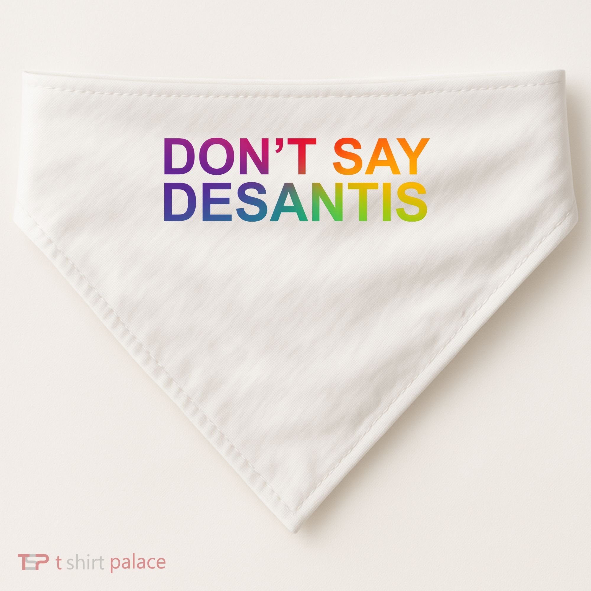 Dont Say Desantis Florida LGBTQ Rainbow USA-Made Doggie Bandana