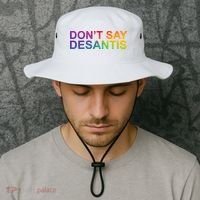 Dont Say Desantis Florida LGBTQ Rainbow Bucket Hat thumb 2
