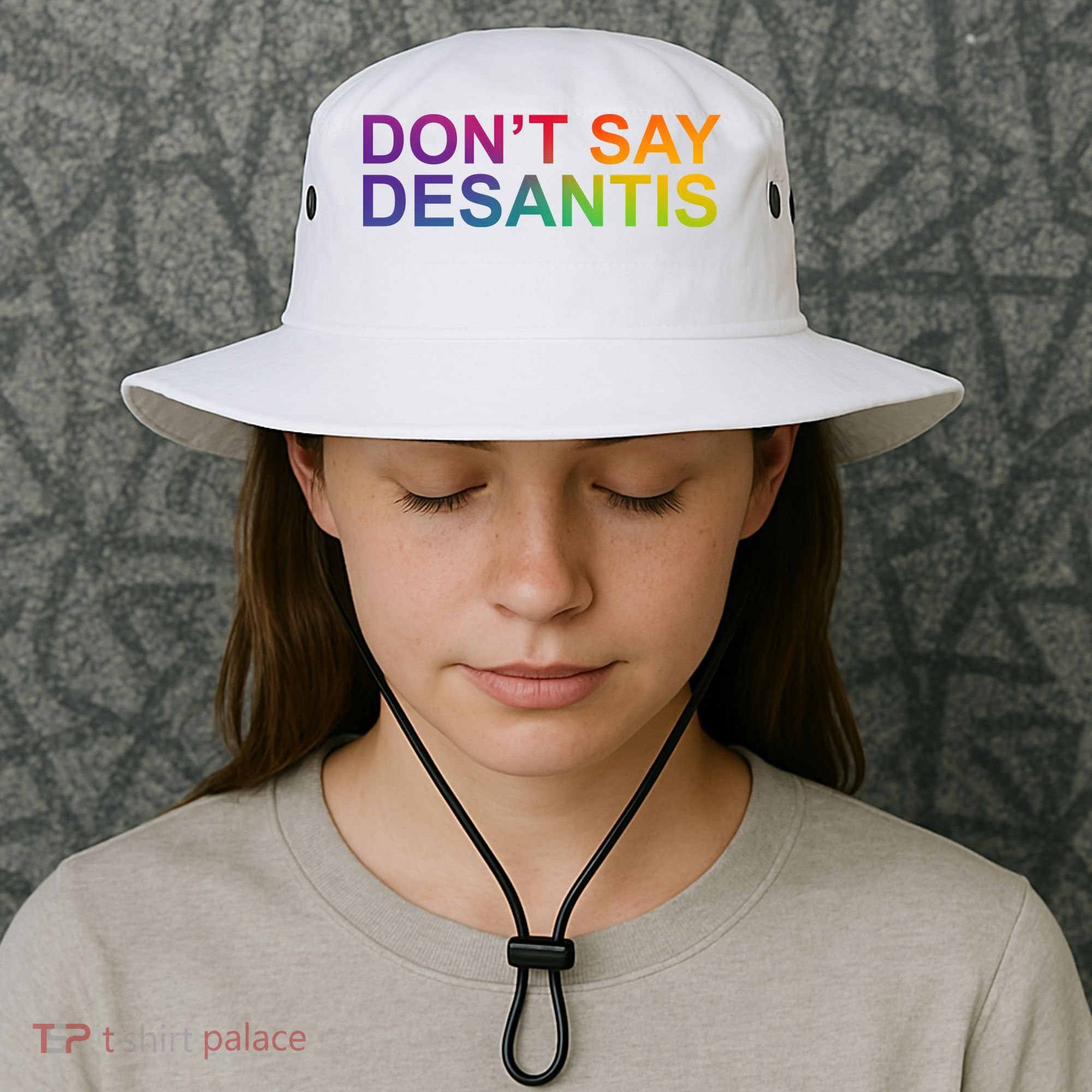 Dont Say Desantis Florida LGBTQ Rainbow Bucket Hat