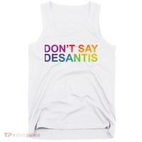 Dont Say Desantis Florida LGBTQ Rainbow Tank Top thumb 0