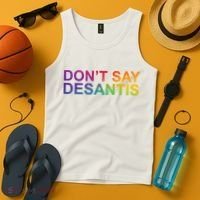 Dont Say Desantis Florida LGBTQ Rainbow Tank Top thumb 4