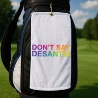 Dont Say Desantis Florida LGBTQ Rainbow Golf Towel thumb 2