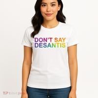 Dont Say Desantis Florida LGBTQ Rainbow Women's T-Shirt thumb 4