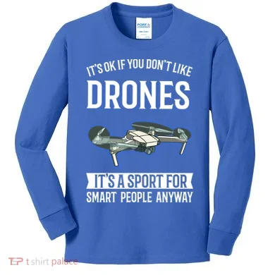 Drones Saying Drone Pilot Gift Kids Long Sleeve Shirt