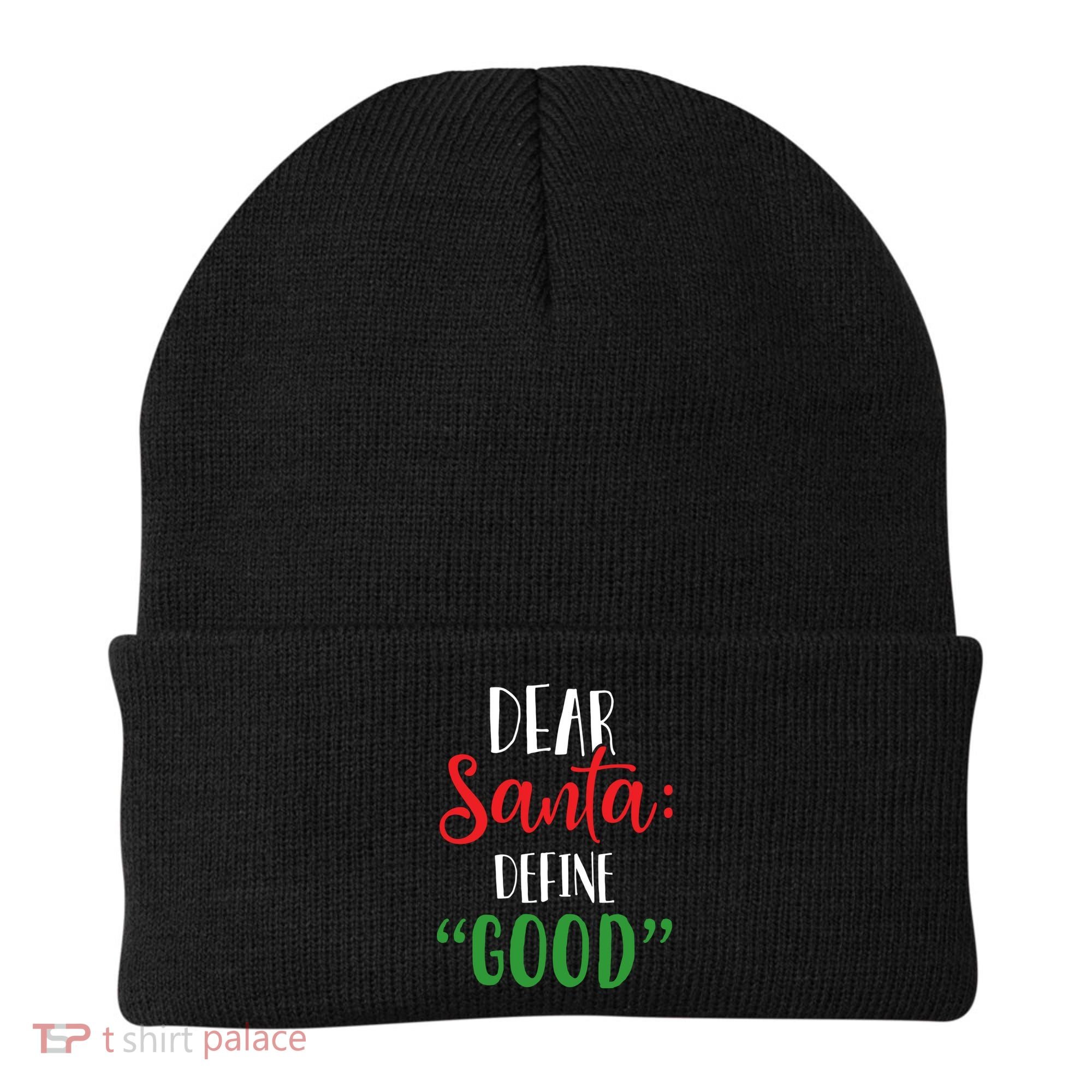Dear Santa Define Good I Can Explain Funny Christmas Gift Beanie