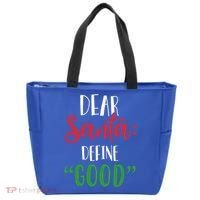 Dear Santa Define Good I Can Explain Funny Christmas Gift Tote Bag thumb 0
