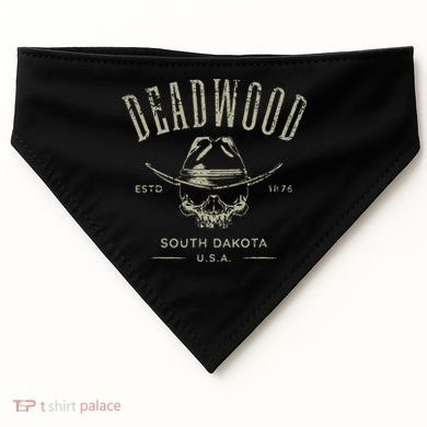 D.E.A.D.W.O.O.D. South Dakota Usa Distressed Design Souvenir USA-Made Doggie Bandana