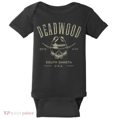 D.E.A.D.W.O.O.D. South Dakota Usa Distressed Design Souvenir Baby Bodysuit