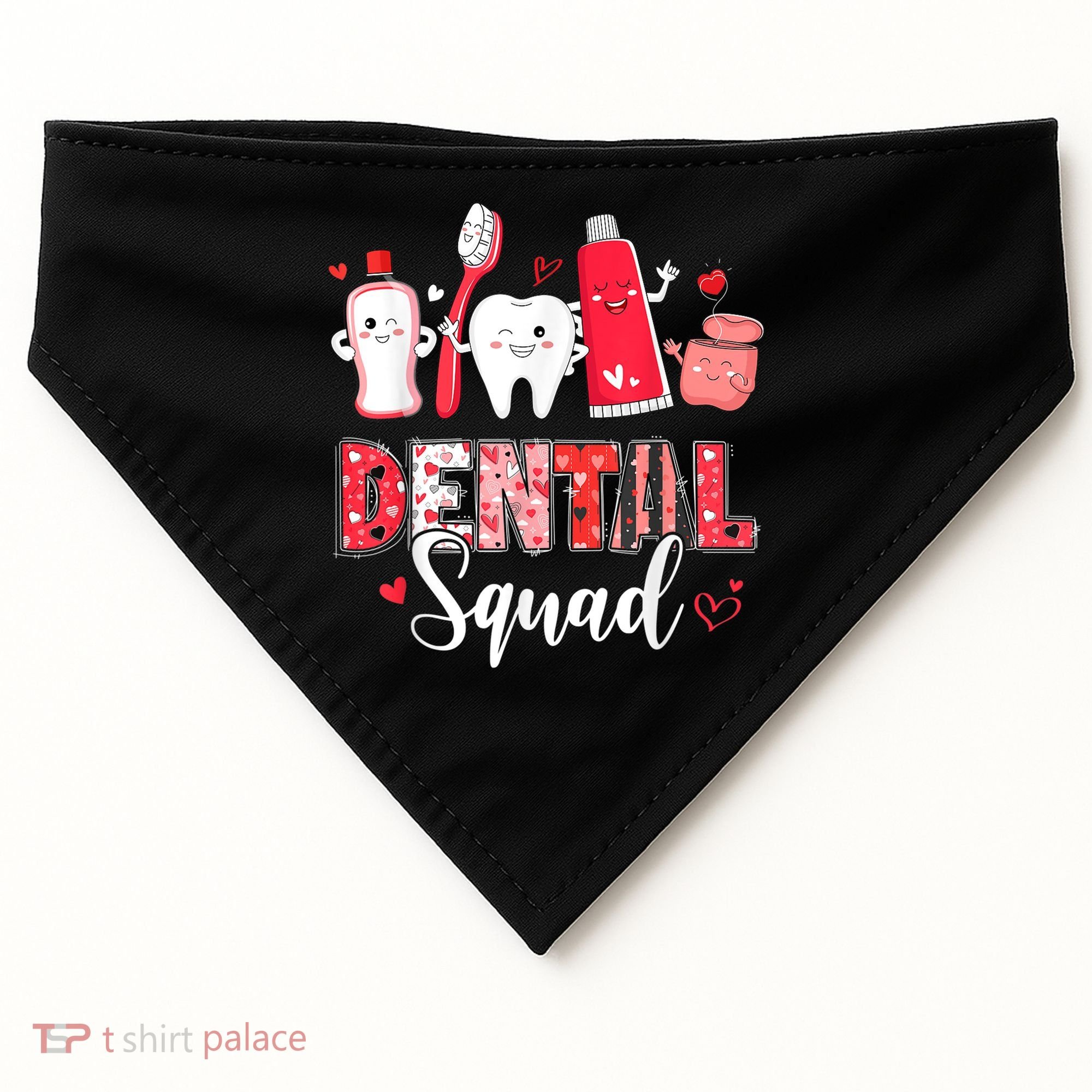 Dental Squad Dental Gift Assistant Dentist Happy Valentine's Day Gift USA-Made Doggie Bandana