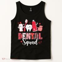 Dental Squad Dental Gift Assistant Dentist Happy Valentine's Day Gift Tank Top thumb 2