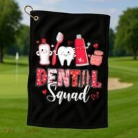 Dental Squad Dental Gift Assistant Dentist Happy Valentine's Day Gift Golf Towel thumb 1