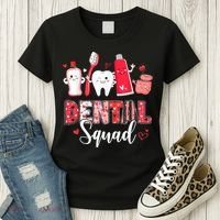 Dental Squad Dental Gift Assistant Dentist Happy Valentine's Day Gift Women's T-Shirt thumb 3