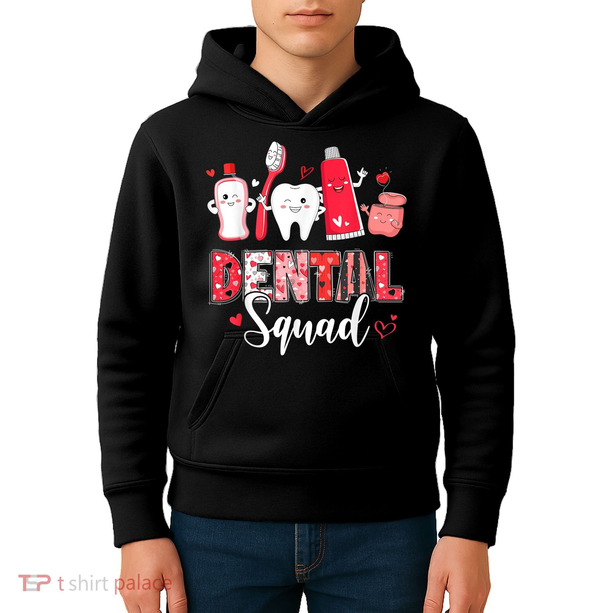 Dental Squad Dental Gift Assistant Dentist Happy Valentine's Day Gift Kids Hoodie