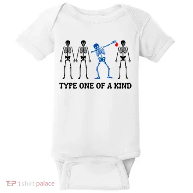 Dancing Skeleton Diabetes Baby Bodysuit
