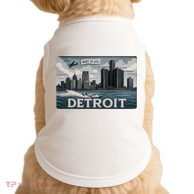 Detroit Skyline Design With 'What Up Doe’  Doggie Tank