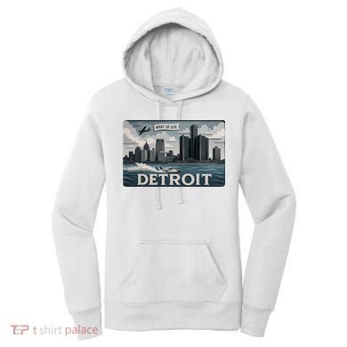 Detroit Skyline Design With 'What Up Doe’  Women's Hoodie
