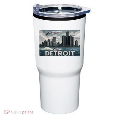 Detroit Skyline Design With 'What Up Doe’  Tumbler