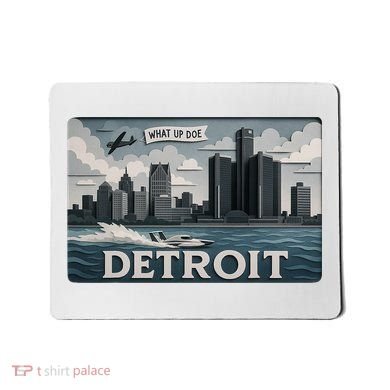 Detroit Skyline Design With 'What Up Doe’  Mousepad