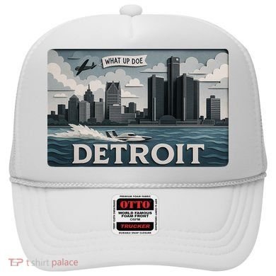 Detroit Skyline Design With 'What Up Doe’  Hat