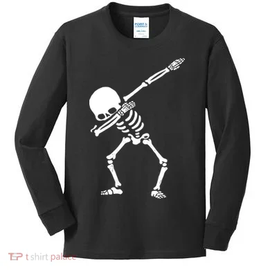 Dabbing Skeleton Kids Long Sleeve Shirt