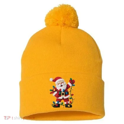 Dabbing Santa Pom Pom 12in Knit Beanie