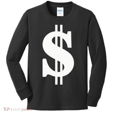 Dollar Sign Kids Long Sleeve Shirt